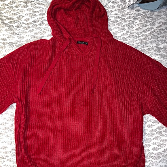 Pre Loved Plus Size Red Hooded Sweater W Drawstring Size 22/24 Great Cond - Picture 3 of 6
